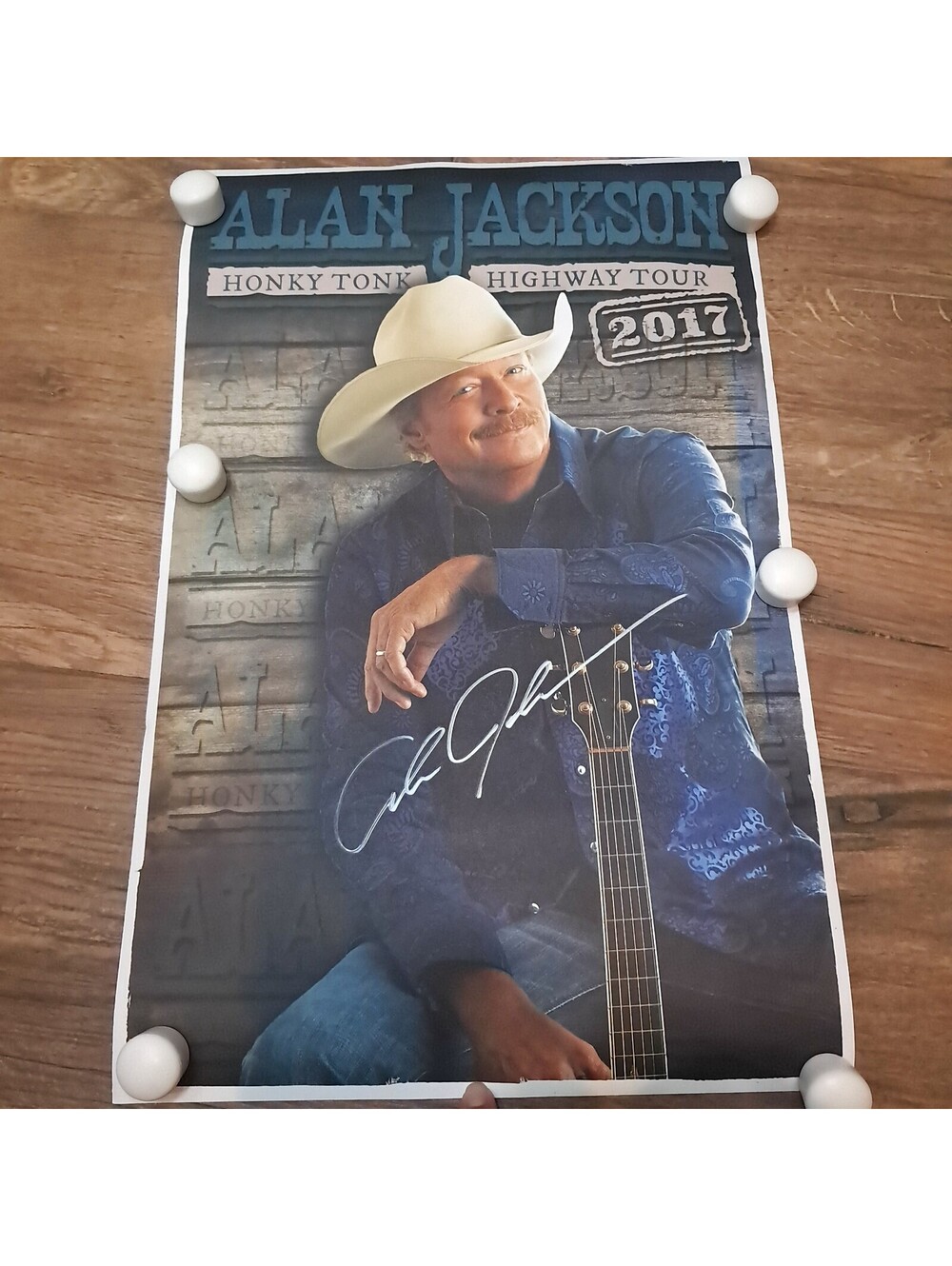 ALAN JACKSON SIGNED AUTOGRAPHED CONCERT POSTER HONKY TONK HIGHWAY TOUR 2017